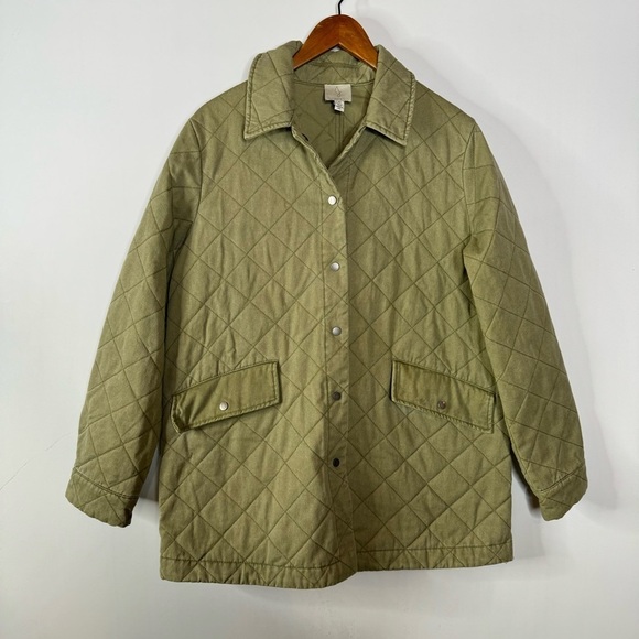 Joie Army Green Quilted Barn Coat Size Large - Picture 1 of 4